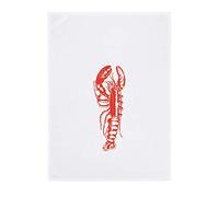 17 ; 30 Torchon Vintage homard Blanc/Fluo Rouge