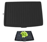 17, 6x12.2 ″ Plastic Plat Drain Board avec détournement de Pente latérale, Grand Plateau de Drainage sans Glissement et Tapis pour comptoirs Cuisine, capteur d'eau à Vaisselle