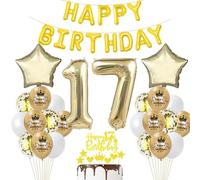 17 an anniversaire Fille ballon Déco Or 17 an Fête Champagner