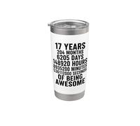 17 ans 204 mois 536112000 Seconds Of Being Awesome Gobelet isotherme en acier inoxydable double paroi