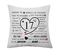 17 Ans Anniversaire Cadeaux pour Fille Femmes 17ème Anniversaire Housses de Coussin Cadeaux Inspirante pour Fille Fils Petite-fille Sœur Nièce Cousine Cadeau Souvenir Cadeaux d'anniversaire (17)
