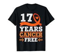17 Ans de Guerrier survivant de leucémie Ruban Orange sans Cancer T-Shirt Graphique avec Valeur, Homme, Noir, XL