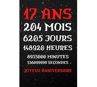 17 ans Joyeux Anniversaire: idée cadeau original anniversaire 17 ans , Journal intime pour Ado fille et garcon, carnet de note ligné drole humour anniversaire