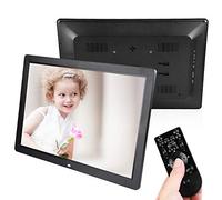 17" Cadre Photo Numérique HD 1440 x 900 Cadre Photo Electronique avec Télécommande Cadre Photo pour Musique Vidéo Player Calendrier Alarme Smart Montage Mural (Noir)