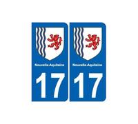 17 Charente-Maritime autocollant plaque immatriculation auto département sticker Nouvelle Aquitaine blason - Angles : arrondis