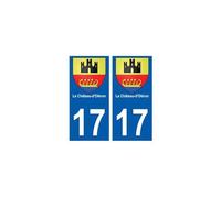 17 Chateau-d'oléron blason ville autocollant plaque - Angles : droits