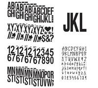 17 chiffres, symboles, autocollants de lettres, autocollants numérotés imperméables, autocollants de lettres noires, grands autocollants numérotés, autocollants décoratifs à faire soi-même, différents