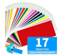 17 couleurs Smart Vinyl Permanent pour Cricut Joy, Vinyle Adhésif 14 X 30,5cm, film de traceur en vinyle pour Silhouette Cameo, Cadeaux de Bricolage, Mug, Verre, Panneaux