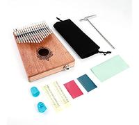 17 - Key Kalimba Thumb Piano | Mahogany Wooden Body with Built - in Pickup | Portable Musical Instrument for Beginners/Adults/Young Players | Includes Tuning Hammer & Carry Bag (Wood Color)