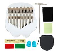 17 Key Thumb Piano, Transparent Acrylic less Steel Portable Instrument, ally ed Thumb Piano with Clear Bright Sound, Includes Sto Hammer