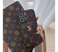 (17, Large Flower) Suitable for iPhone series, this retro card holder case is a luxury and trendy protective cover for your iPhone.