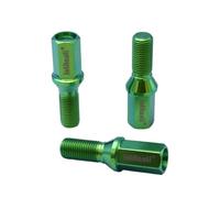 17 mm hex hex ti-6al-4v Boulons de roue de siège de siège de tête de tête long M14x1 25x28-45 mm boulons en titane compatibles avec des véhicules divers et performances(Green)
