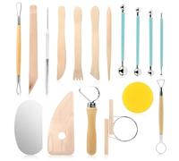 17 PCS Outil Modelage Argile, Outil Sculpture Modelage, Outil Modelage Clay Sculpting Tools,kit poterie,Outils de Sculpture,pour Céramique, Art Gaufrage, Menuiserie, Artiste DIY