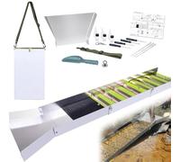 17 Pièces Complet d'orpaillage Kit, Installation D'orpaillage Portable avec Bac Lavage Pliable 50 Pouces, Rigole D'orpaillage Alliage D'aluminium Kit Complet pour l'extraction D'or Dans Les Rivières