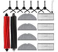 17 pièces d'accessoires pour le robot aspirateur Roborock S8 Pro Ultra avec 2 brosses principales, 4 chiffons, 4 filtres, 6 brosses latérales, 1 brosse de nettoyage