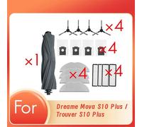 17 pièces de rechange pour robot aspirateur Dreame Mova S10 Plus / Trouver S10 Plus : brosse latérale principale et filtre.