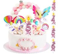 17 Pièces Décoration Gâteau Licorne 5 Ans, Licorne Cake Toppers, Deco Licorne Anniversaire Fille, Décoration Anniversaire Licorne pour Enfants Fête D'anniversaire 5 Ans