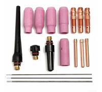 17 pièces Kit d'accessoires de brûleur de soudage TIG pour WP-17/18/26, buse de gaz #4-#8, pinces de serrage et électrodes