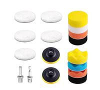 17 Pieces Polishing Pad,Car Polishing Sponge,80 Mm Polishing Disc,Polishing Sponge Kit,With Drill Adapter,For Automotive Polishing And Waxing