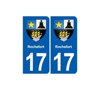 17 Rochefort blason ville autocollant plaque sticker - Angles : arrondis