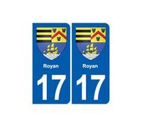17 Royan blason ville autocollant plaque sticker - Angles : arrondis