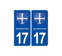 17 Saint Martin de Ré blason ville autocollant plaque sticker - Angles : arrondis