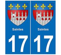 17 Saintes Blason Autocollant Plaque immatriculation Auto Ville Sticker - Droits