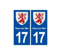 17 Vaux sur Mer blason ville autocollant plaque sticker - Angles : droits
