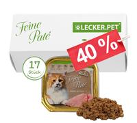 17 x 100 g Lecker.Pet® Balu's Fine Paté Riche en Dinde Nourriture humide pour chats Nourriture complète