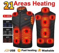 17 zones gilet auto-chauffant quatre interrupteurs contrôle hommes veste chauffante USB électrique chauffé vêtements femmes gilet thermique chaud hiver 17S Zones Bleues