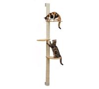 170 cm Arbre à Chat Mural avec 3 Plateaus - Poteau à Griffer - Griffoir en Sisal