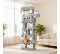 170 cm Grand Arbre à Chat, Tour à Chat pour Chats d'intérieur, avec Grand Perchoir, Tapis Lavable, 2 Niches Chats, 8 Griffoirs, Hamac, Pompons À propos de cet article1.170 cm de hauteur pour un plaisi