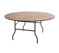 170 cm table de buffet ronde pliante en bois avec 10 places - Oviala REKKEM