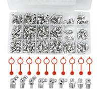 170 Pièces Embout Pompe a Graisse Assortiment de Graisseur Filetés de Graissage M6 M8 M10 Droit Graisse Raccord Raccords Filetage Mâle Graisseurs Droit pour Équipement Mécanique Graisseur a Visser