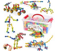 170 Pièces Jouets De Construction Stem Pour Enfants Agés De 4 À 8 Ans, Blocs De Construction Educatifs, Kit De Construction D'Ingénierie De Construction Pour Les Ages 3 4 5 6 7 8 9 Ans Jeux Créatifs