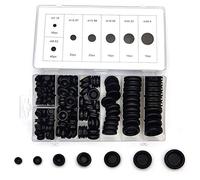 170 PiècesBouchons en Caoutchouc, Assortiment Oeillet en Caoutchoucs, Passe Fils Caoutchouc de Trou, Plaque Caoutchoucs Cache Trou Pour Bouchons, Voitures, Conduites D'eau, Pompes(Noir)