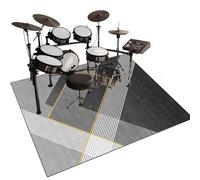 170 x 140 cm Tapis Batterie Insonorisé Tapis de Tambour Tapis pour Batterie Acoustique Moquette Antidérapante Grosse Caisse Claire Batterie électronique Kits Instruments de Musique Tapis de Sol