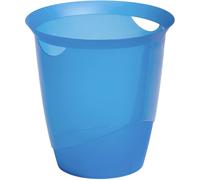 Corbeille à papier design translucide coloré 16 litres - Bleu