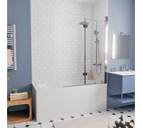 170x70 cm Ensemble baignoire Opal Plus universelle +Pare baignoire pliable, 2 volets chrome + pieds (XWP1270000-SETP2)