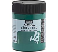 Pébéo Peinture acrylique Fine Studio Acrylics – Vert Émeraude (Émeraude de Phtalocyanine) – 500 ml