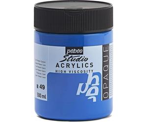 [171049] Pébéo Flacon 500ml Peinture Studio Acrylics Haute Viscosité Cyan Pri...