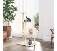 171518 vidaXL Arbre à chat avec griffoirs en sisal Crème 119 cm