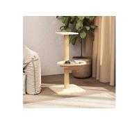 171588 Arbre à chat avec griffoir en sisal Crème 74 cm