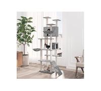 171595 Arbre à chat avec griffoirs en sisal Gris clair 191 cm