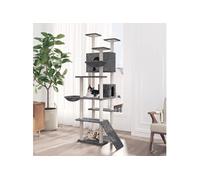 171596 Arbre à chat avec griffoirs en sisal Gris foncé 191 cm