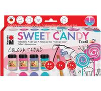 [171600096] Marabu Kit peinture Textile SWEET CANDY 4 x 15 ml + pinceau