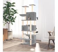 171601 vidaXL Arbre à chat avec griffoirs en sisal Gris clair 180 cm