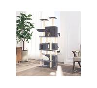 171602 Arbre à chat avec griffoirs en sisal Gris foncé 180 cm