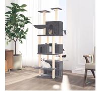 171602 vidaXL Arbre à chat avec griffoirs en sisal Gris foncé 180 cm