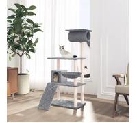 171604 vidaXL Arbre à chat avec griffoirs en sisal Gris clair 131 cm